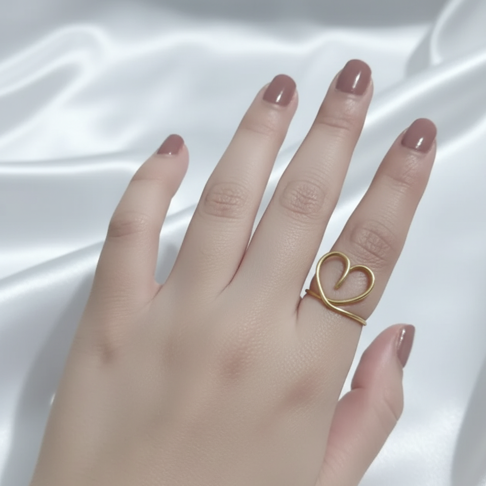 خاتم قلب نحاس فري سايز