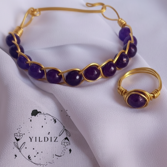 طقم عقيق طبيعي