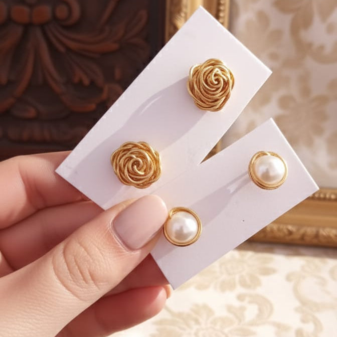 كارت 2 حلق لولي ووردة