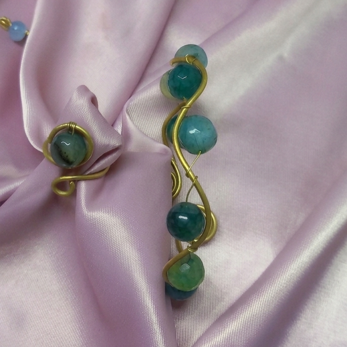 Agate bracelet and ring