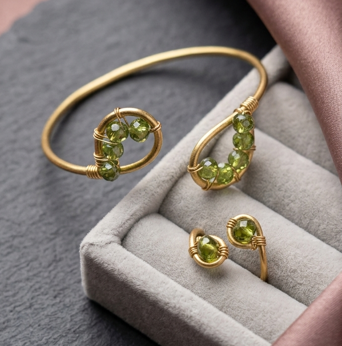 Crystal bracelet and ring