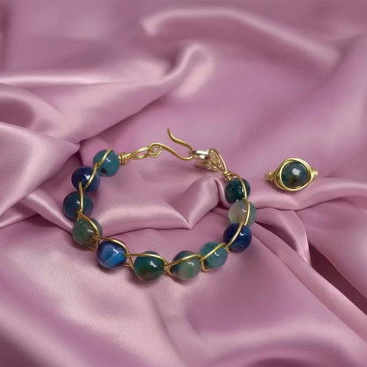 طقم عقيق طبيعي