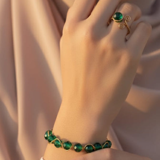 طقم اسورة وخاتم كريستال