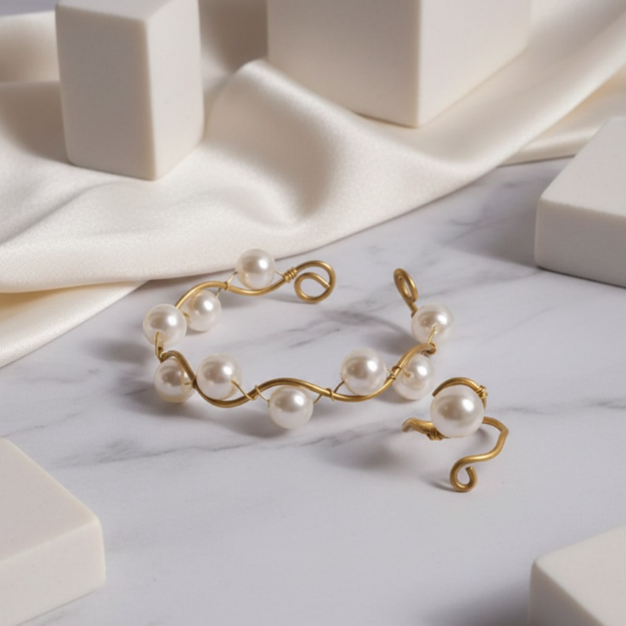 طقم اسورة وخاتم مموج