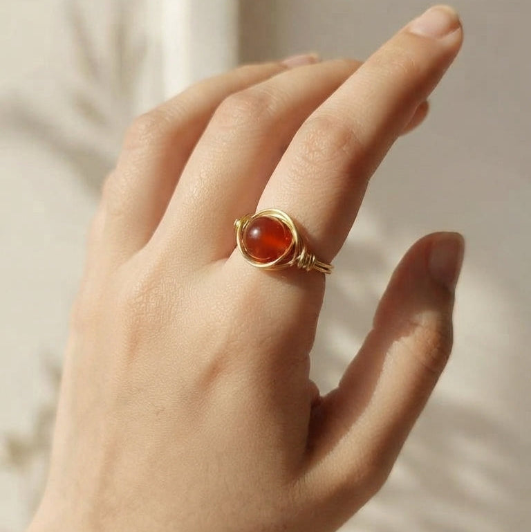 Natural Agate Bracelet and Ring