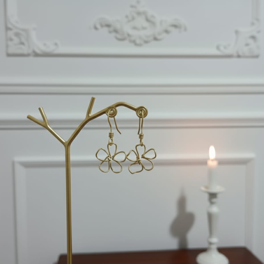 حلق وردة نحاس هاند ميد