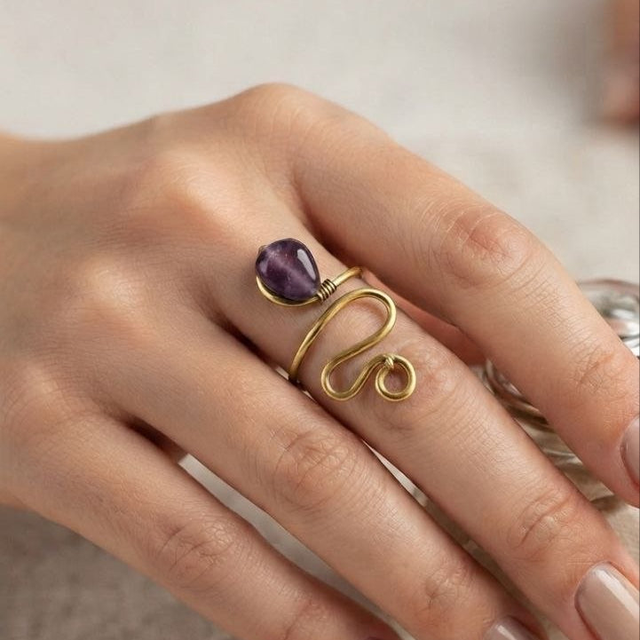 Free size Agate Ring